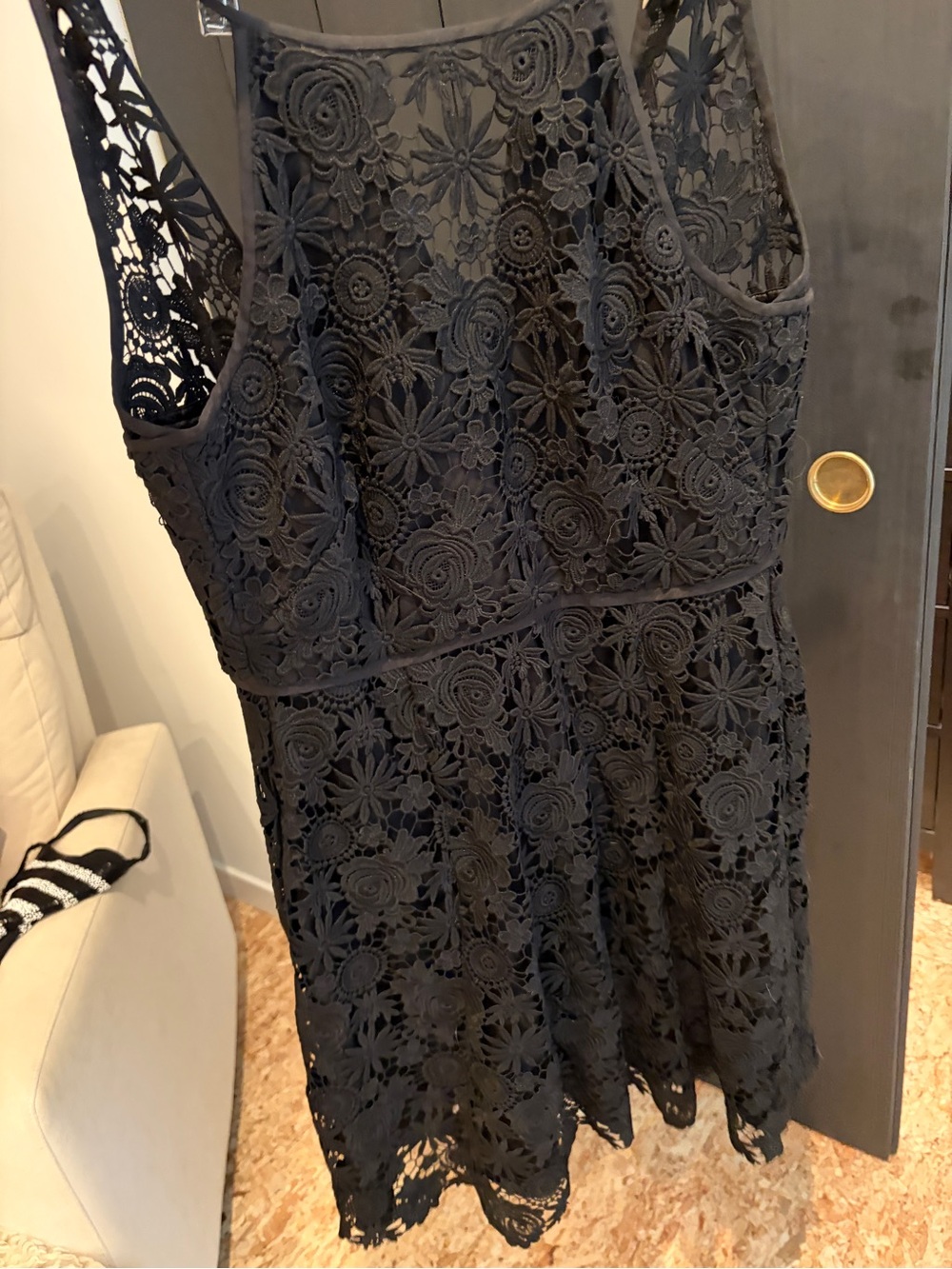 White House Black Market Black Lace Inset Dress